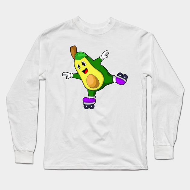 Avocado Inline skating Roller skates Long Sleeve T-Shirt by Markus Schnabel